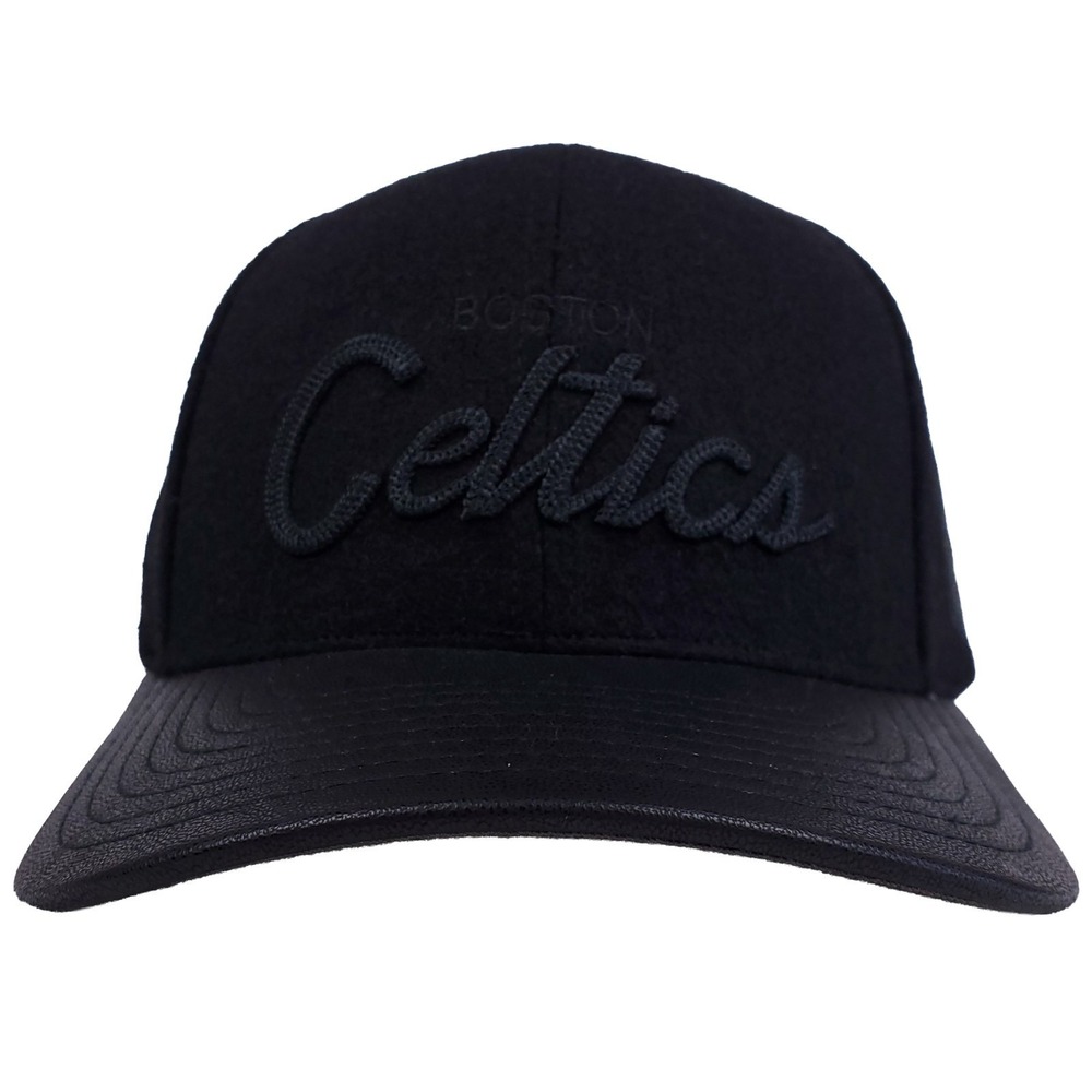 Boston Celtics Mitchell & Ness NBA Pro‎ Fit Strapback Hat Cap Script 3D Logo NWT